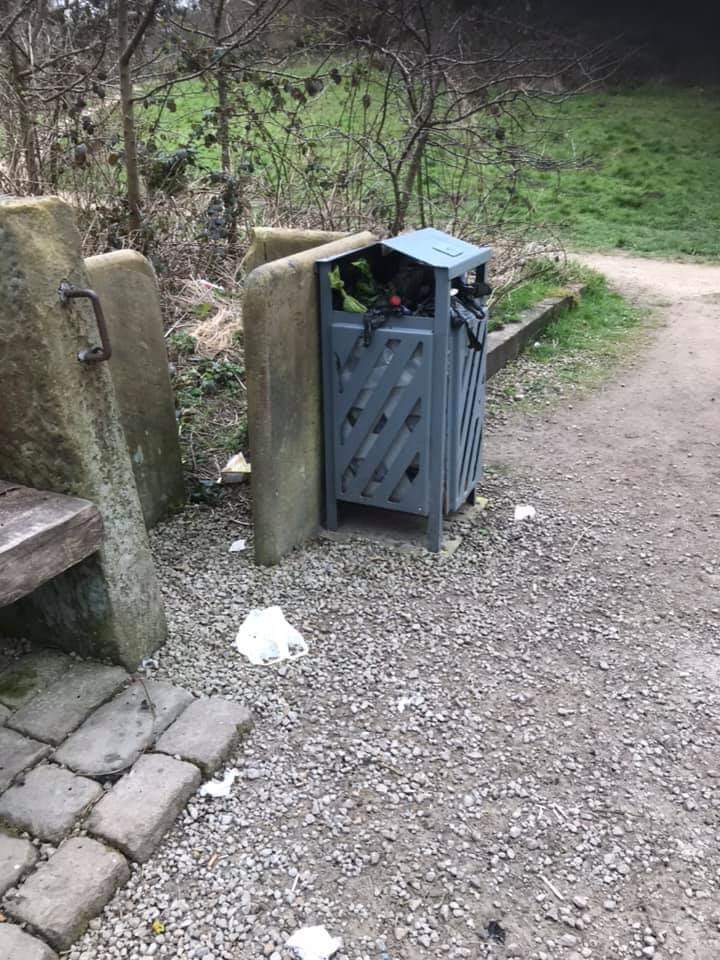 DBlezDowns's tweet photo. @KirkleesCouncil any chance of getting this bin at Magdale in Honley emptied? It seems the dog walkers of Honley can't tell it full and just keep adding s**t to it https://t.co/0IZxYQBVYZ