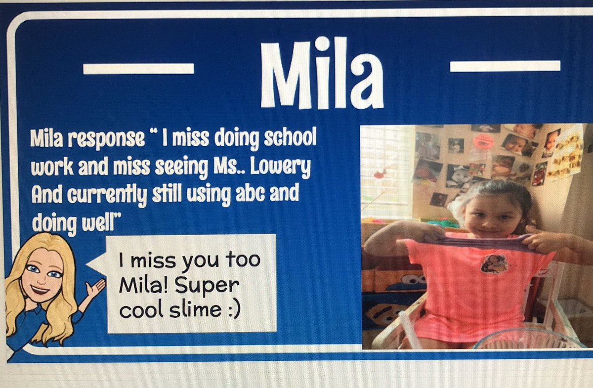 mrsleatherman2's tweet photo. I am absolutely loving the Google slides check-in template from @meredithakers 😍 I love seeing their personalities shine throughout their slide! #WeAreRennell #CFISDspirit @rennellredhawks https://t.co/Zojad5Z7qc