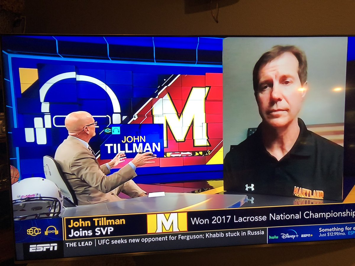 mactillman's tweet photo. So proud of my brother @CoachTillman1 @TerpsMLax for his insightful interview on @SportsCenter last night #BeTheBest https://t.co/0axGogGoLy