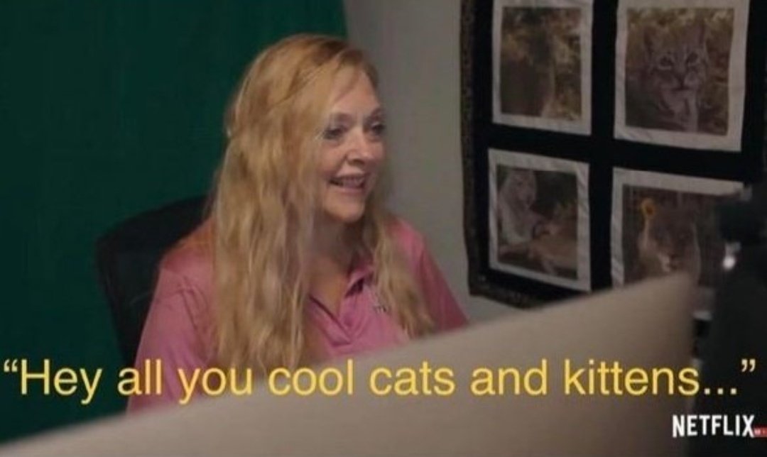 SueTranchina's tweet photo. Starting my #GoogleMeet with "Hey all you cool cats and kittens.." at 11am.
I've never been more excited for class to start..
#HereWeGo
#TigerKing
#remotelearning
#LeadWithLaughter https://t.co/puQBqruSwV