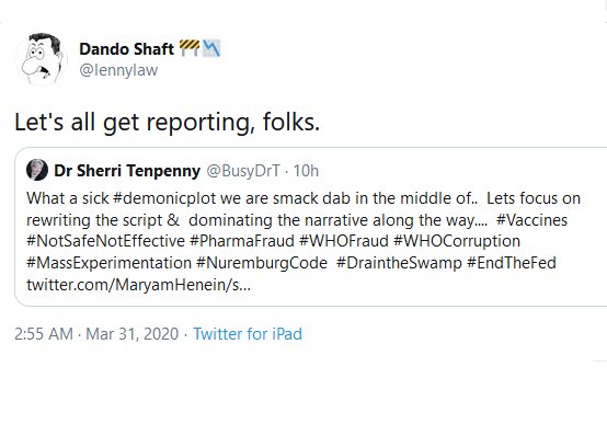 BrownBagPantry's tweet photo. This UK #dentist wants his pro #harmaceutical drugs, pro  #vaccine, anti #homeopathy anti #holistichealth treatment pals to report practitioners he disagrees with. Isn't that medical tyranny? Promoting harassment via reporting another user is also against #Twitter TOS isn't it? https://t.co/MOl1tpxR5n