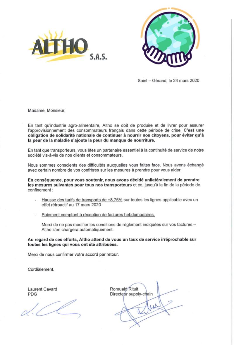 👏 à ALTHO (chips Bret's) pour sa solidarité et son soutien à ses prestataires de transport. 👉Inédit et remarquable (cf courrier). #pontivy #theplacetobe <a href="/CCI_du_Morbihan/">CCI du Morbihan</a> <a href="/herve_jmcci/">Hervé jm chambre de commerce et d industrie du56or</a> <a href="/regionbretagne/">Région Bretagne</a> <a href="/produitenbzh/">Produit en Bretagne</a> @VillePontivy <a href="/PROMOUVANCE/">PROMOUVANCE</a>