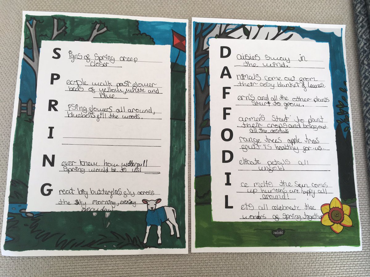 CroftsHayley's tweet photo. @WadhurstPrimary Anna loved doing the acrostic poem task so much today, she chose to do two of the spring templates 💐 🌷🌹 https://t.co/tydDP0Cc71