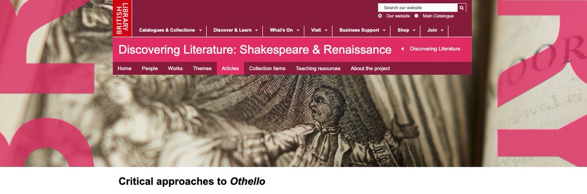 BL_Learning's tweet photo. Teaching Othello? Click here for free, inspiring online resources.
https://t.co/OC083amYwd

Read short articles on Shakespeare's Italy, tragedy, racism and much more. Or see Coleridge's handwritten notes on Iago's 'motiveless malignity'.

@Team_English1 @GCSE_Macbeth @DoWise https://t.co/XCsFI3dYcr