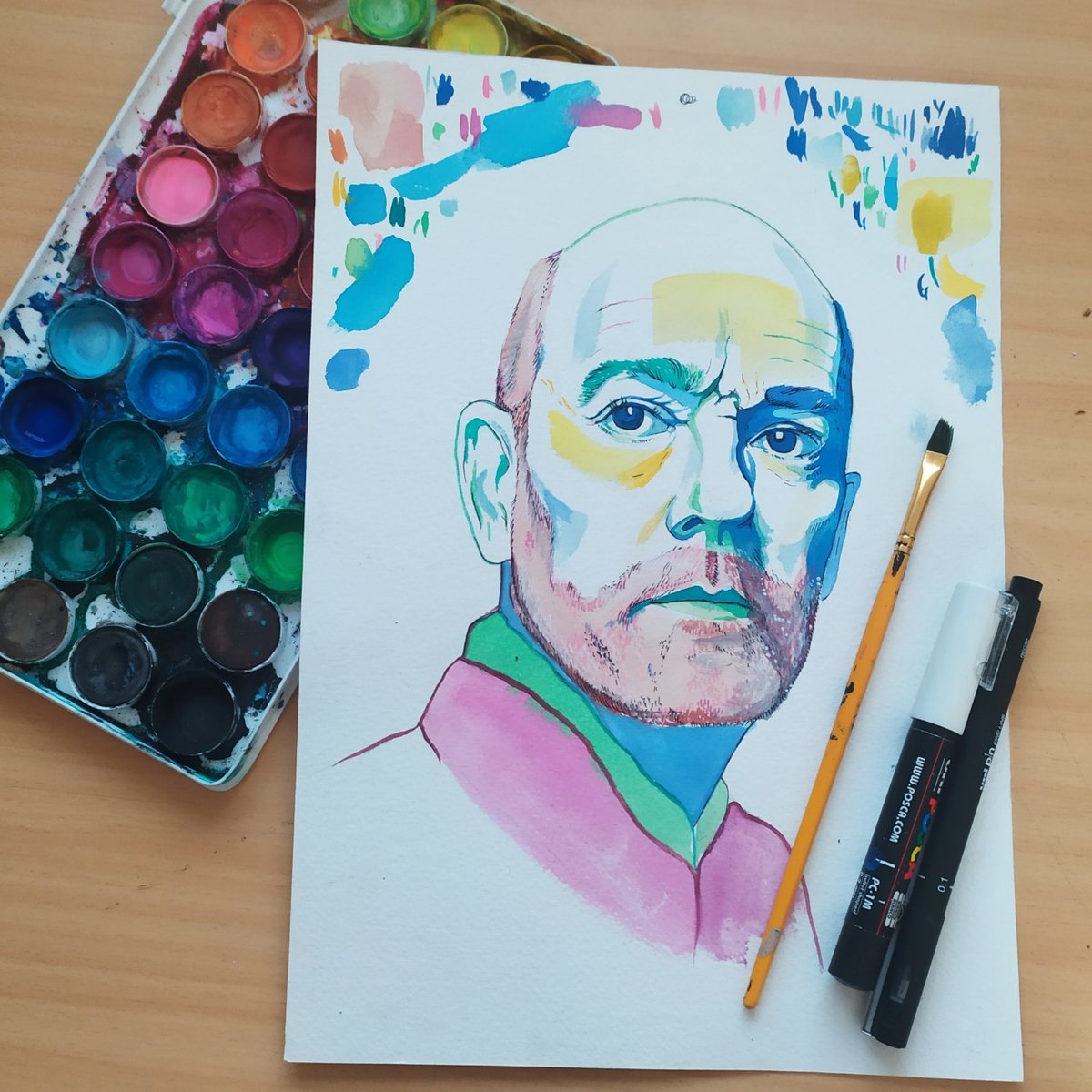 FlippingZombies's tweet photo. Michael Stipe's new demo lifted my mood so I did this quick 'true colours' portrait whilst listening to all my old favourite tracks. Thanks @remhq xxx https://t.co/WDAcakRWgF
