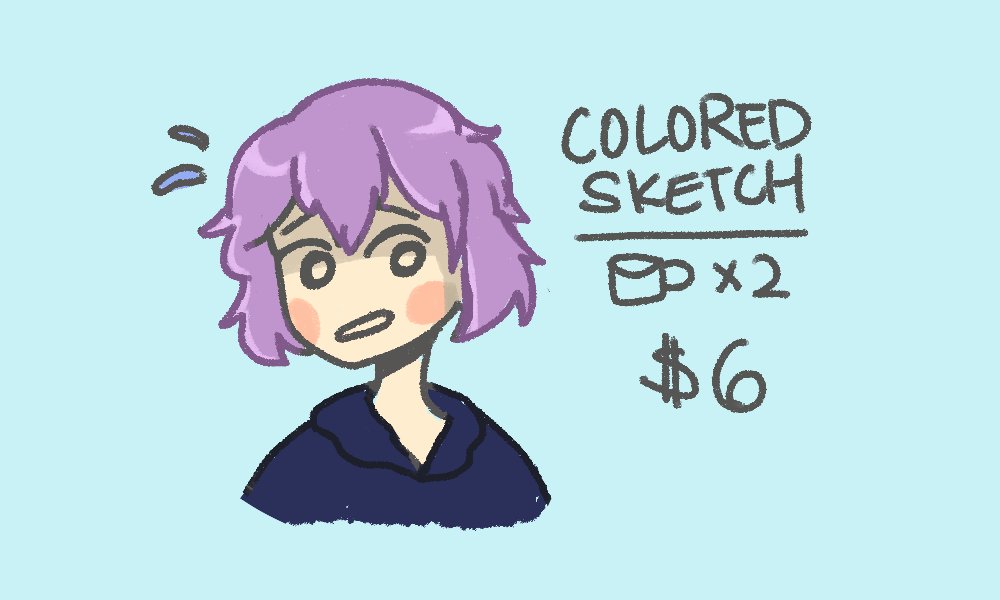 uhh hello!! decided to add some cheaper/quicker options that have lineart hehe. just send me your twitter @/character in the ko-fi donation, or dm me!