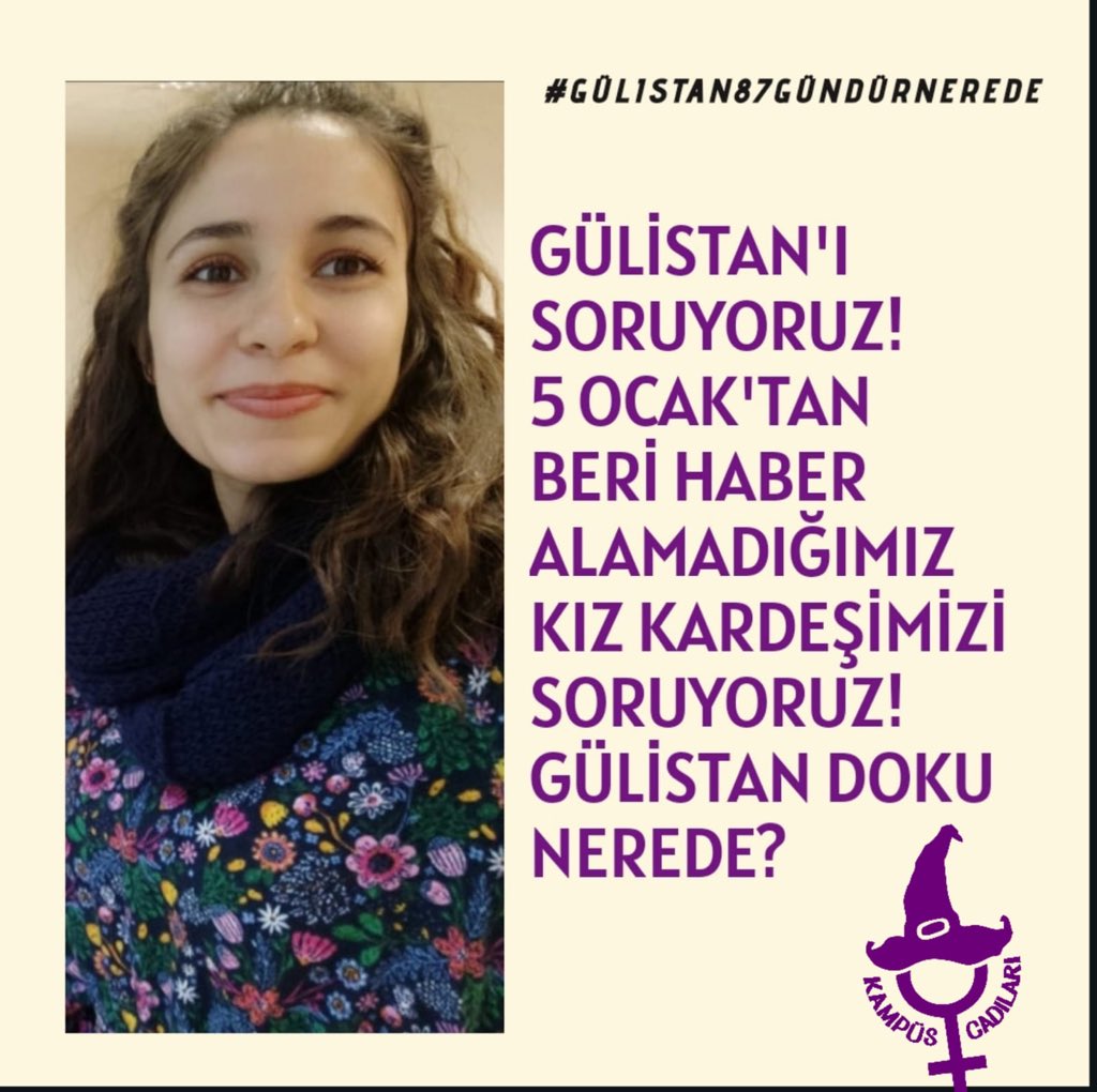 KampusCadi's tweet photo. Kızkardeşimiz Gülistan, 87 gündür kayıp! Gülistan Zaynal Abarok tarafından şiddete uğradıktan sonra kayboldu! Zaynal ve polis olan babası yurtdışına kaçtı, evlerini taşıdı!
Gülistan nerede?! Suçlular neden sorgulanmadı?

#Gülistan87GündürNerede https://t.co/ZG0EgvVVBc