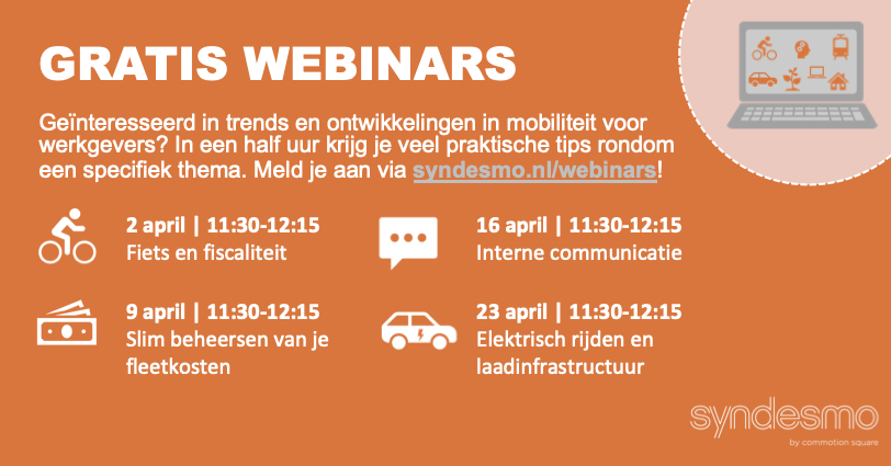 Syndesmo's tweet photo. 👇🏼 Waar wil jij graag meer van weten?

Meld je snel en eenvoudig aan voor één van onze webinars: https://t.co/c8H8LqXkXp!

#webinars #mobiliteit https://t.co/JAKIUyzEHI