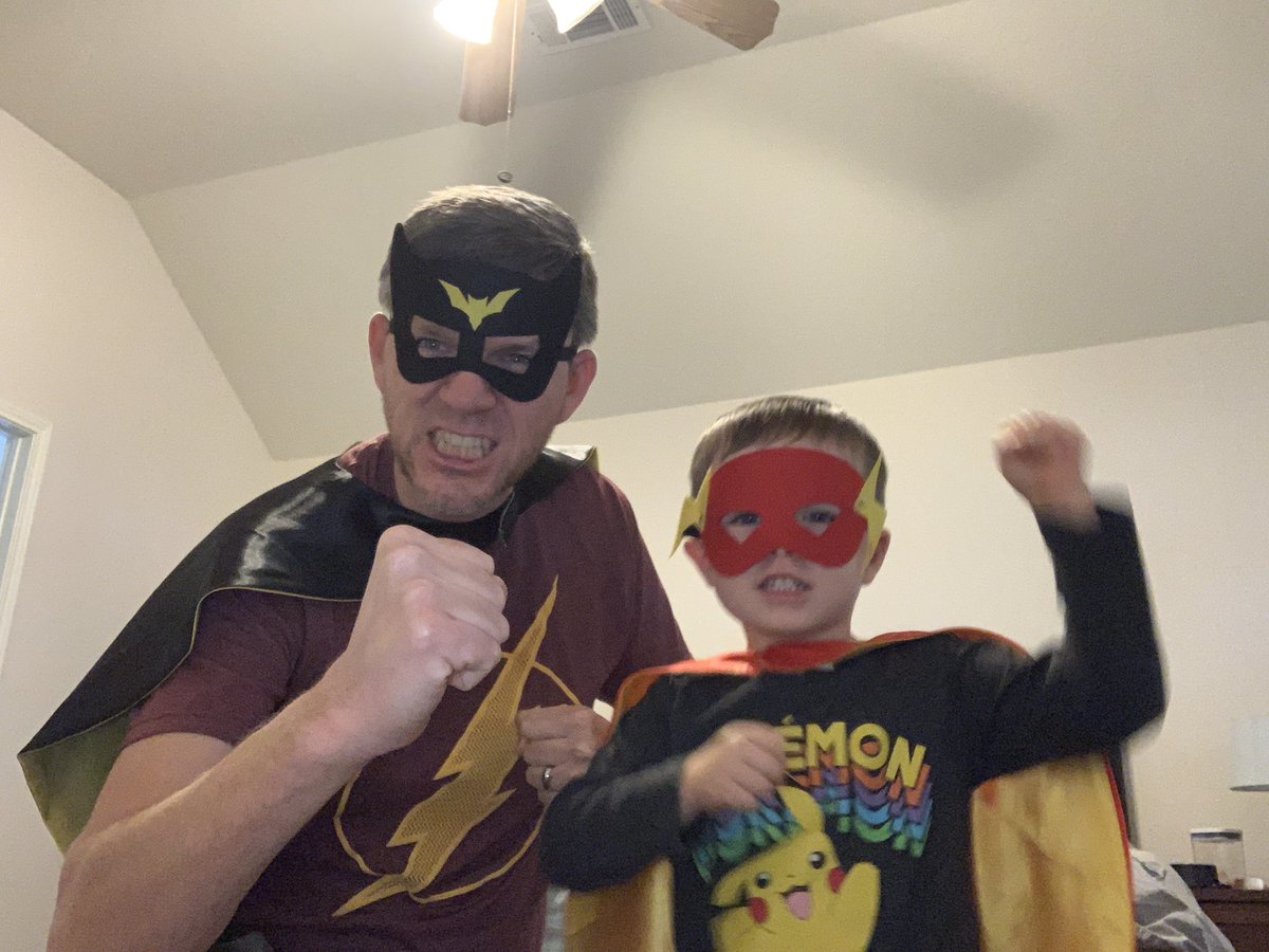 MrThomasLVES's tweet photo. Another super hero day pic. Elliot couldn’t resist getting involved! #theponyway #lvesathome https://t.co/ALaMCwjzWF