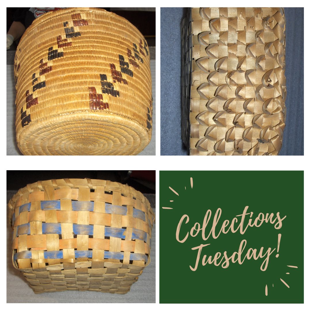 chiefswood's tweet photo. Its #collectionstuesday time! The Chiefswood collection holds an assortment of traditional baskets
* Top left we have a dyed cedar basket
* Top right we have a twilled black ash basket
* Bottom left we have a dyed black ash basket
#whereculturesmeet #chiefswoodnhs
#artifacts https://t.co/5suMrk8Q0V