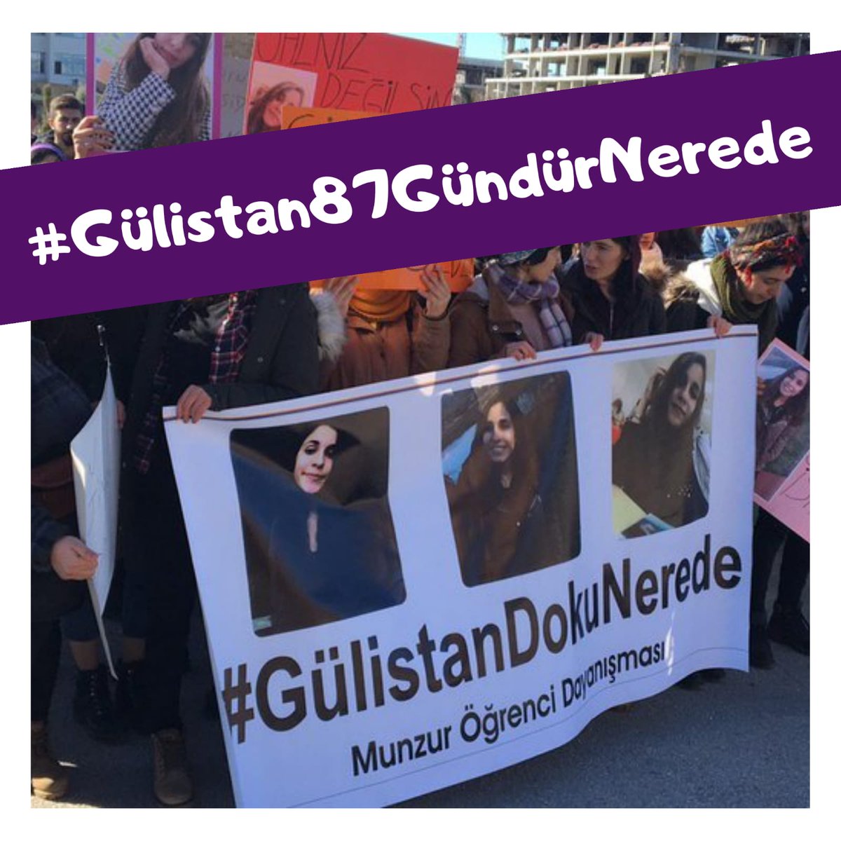 DayanismaMor's tweet photo. Munzur Üniversitesi öğrencisi kızkardeşimiz Gülistan Doku hala kayıp!
Zaynal Abarok tarafından şiddete uğradıktan sonra kaybolan Gülistan için soruyoruz!
#Gülistan87GündürNerede https://t.co/4a7AIhQvuk