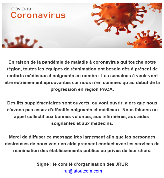#Coronavirus : Appel aux renforts en région PACA 🙏
