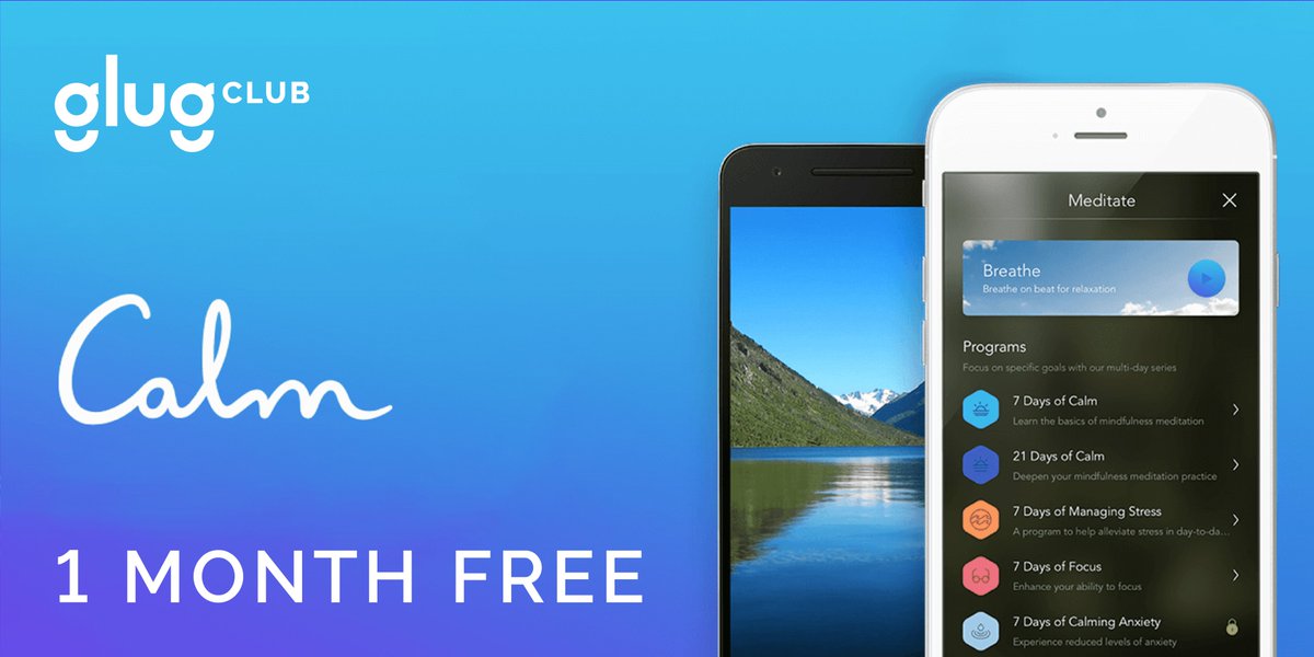 Hey guys! In case you didn’t know we’ve got loads of amazing offers &amp; discounts from some super cool brands over on our discount page! + It’s completely FREE to sign up &amp; takes 30seconds. We’re already enjoying our much needed FREE month of <a href="/calm/">Calm</a>✨ 

glugevents.com/club