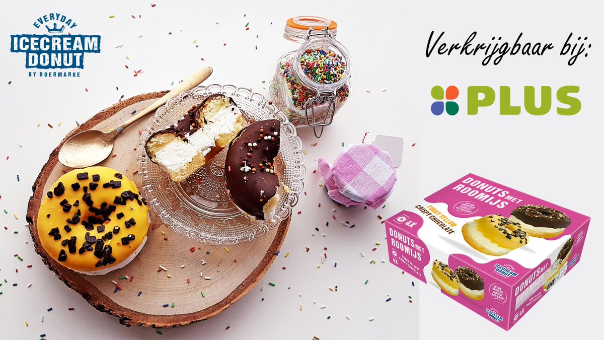 Nu verkrijgbaar bij PLUS Supermarkt! Heb jij onze Everyday IceCream Donut al geprobeerd? #donut #icecream #ijs #plus #dessert #desserts