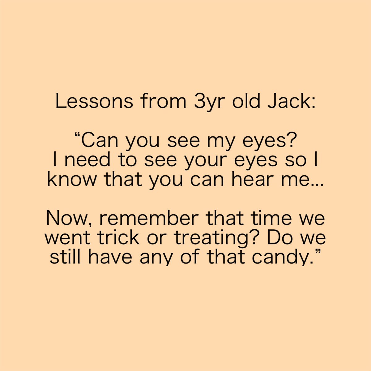 BriscoeClass's tweet photo. A reminder from my 3yr old son to put our phones down...
and to save Halloween candy for 7 months. #lesson #jackisms https://t.co/k5Zl7UxeyW