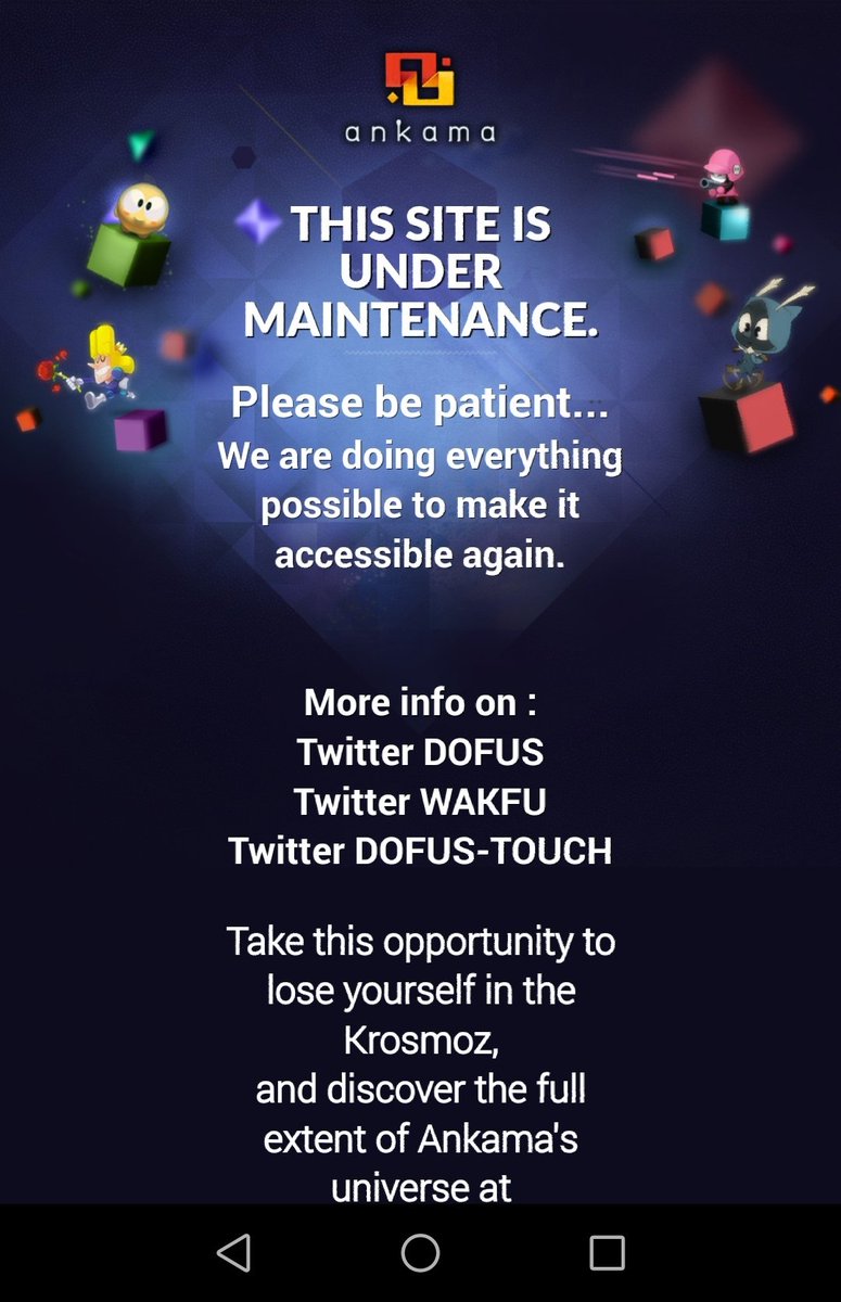 Mwolf0Epsilon's tweet photo. So yesterday I couldn't access either #DofusPets or #Wakfu, and the websites wouldn't load. Today I got this when I tried to access the website.

There's been no talk of maintenance that I could find on Twitter so I'm a little confused. Anyone else having this issue, or just me? https://t.co/cjPJvE6AAY