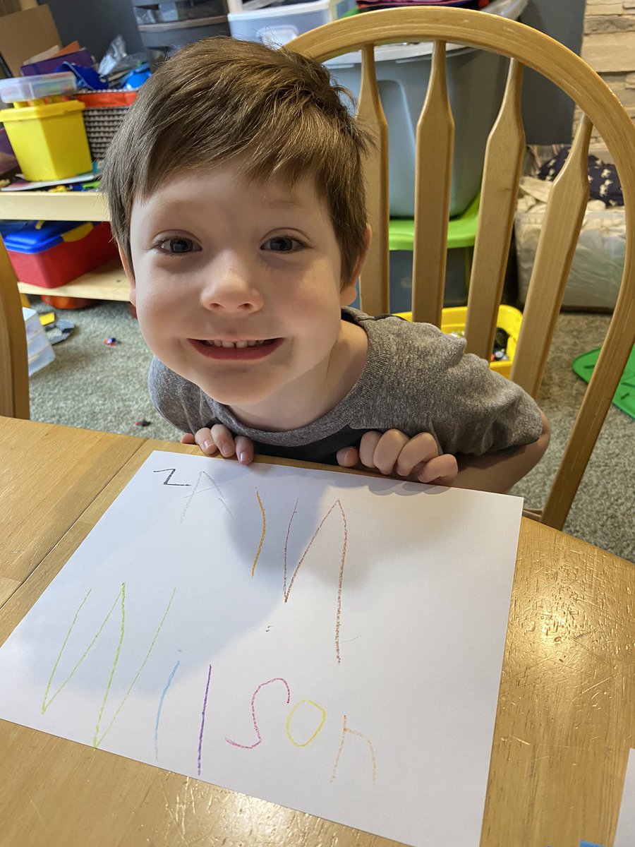 abberzmcgee's tweet photo. Practicing writing his name for Mrs. Cable this morning @alisoncable #weewarhawks #wcsflight https://t.co/uyCR6Xzd4Y