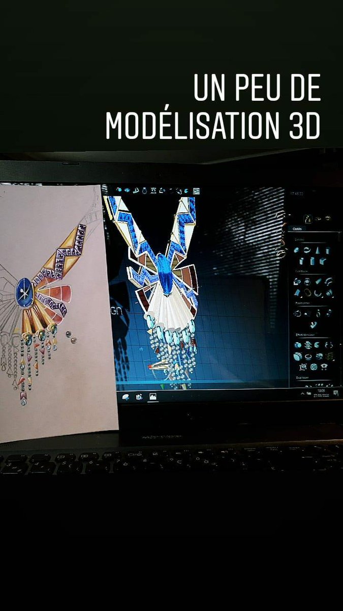 EtLuxe's tweet photo. Quoi de mieux que le confinement pour modéliser en 3D un petit collier ? https://t.co/vMAJmVqBA7