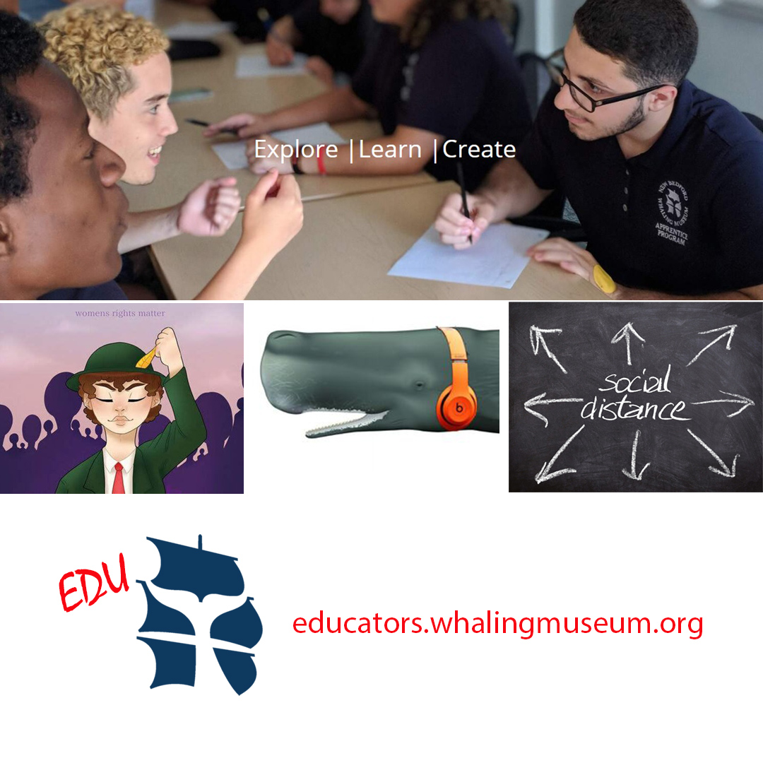 whalingmuseum's tweet photo. #teachertuesday  Student projects and teacher resources so you can explore, learn and create: https://t.co/uBJZW9k02J  #ReIgnite art project inspired by history; #OceanBeats - #beatmaker project inspired by nature; Quaran(teen) - shared community diary. #teacherresources https://t.co/upnIwiOZFW