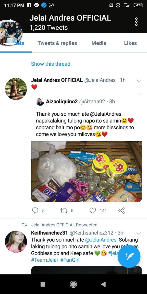 MahalKoSiBELLE7's tweet photo. @JelaiAndres sobrang dami mong natulungan ,napaka busilak nang puso mo hindi ako nagsisi na ikaw ang mamahalin ko hanggang dulo 😍😍 
Si mi loves gumawa nang paraan para makapagabot nang tulong 😍 

Si mayor?! tulog 🤣🤣🤣🤣 

#Gmapublicaffairs
Nakakaproud 😍😍😍😍 https://t.co/2fwVc5xcjC