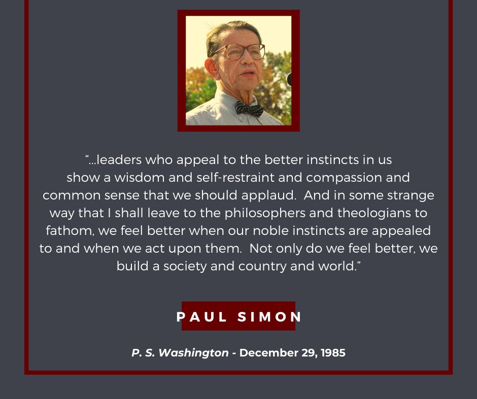 PSimonInstitute's tweet photo. A little Paul Simon wisdom for today...
#paulwisdom #leaders #statemanship #future https://t.co/8sRJqNRruy