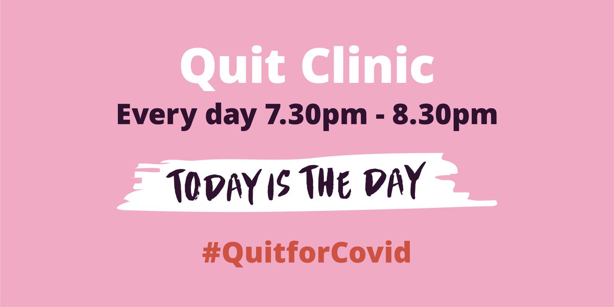 Want to be a Twitter Quitter? Join the #QuitforCovid Quit Clinic tomorrow at 7:30pm for advice and support