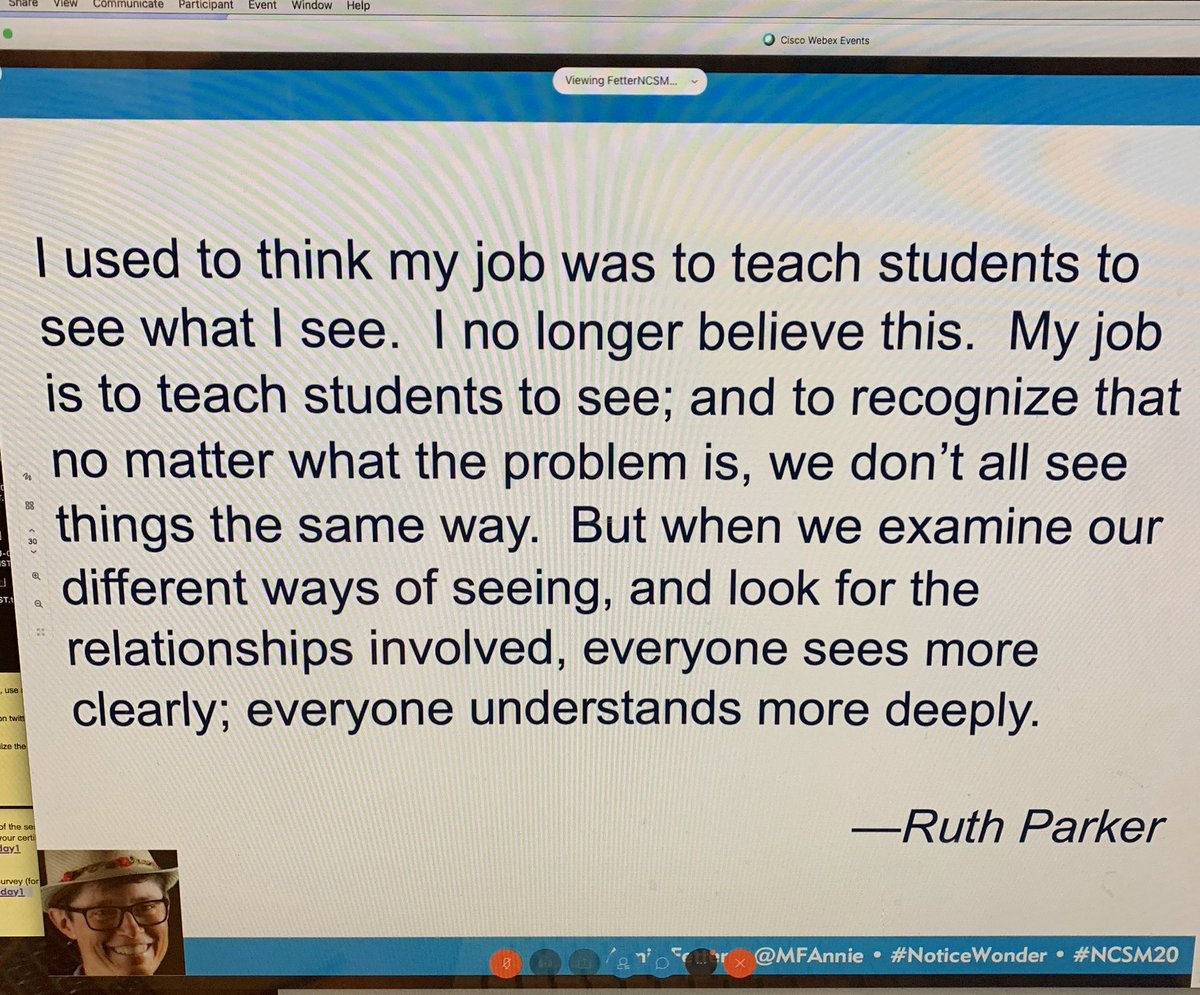 From Annie Fetter’s session at NCSM Virtual Conference.  Off to a great start!