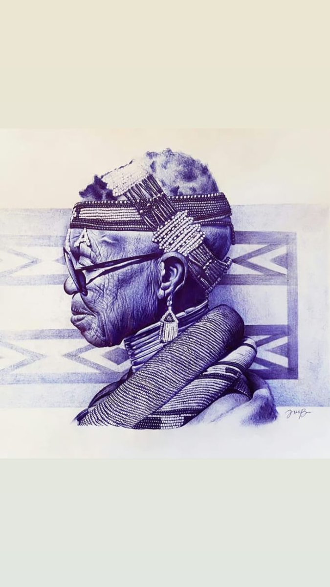 jusb_anything's tweet photo. Esther Mahlangu swag 😎☺

#penart #artdaily #wrinkles #drawing #art #beads #ndebelepattern #crosshatching #pen #detail #shades https://t.co/Ht0pmHtCDc