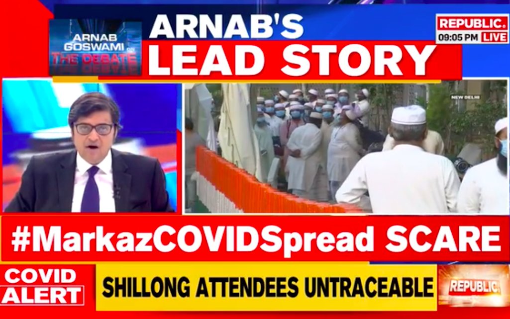 Arnab on Republic now: 'We have seen people die in traffic jams because of Shaheen Bagh and now Tablighi is spreading coronavirus deliberately in India'News anchors were confused for a while on how to respond to a pandemic without making it about Muslims. No more.