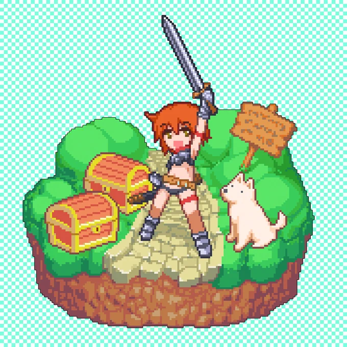 FGO、グラブル、東方やオリジナルのヴィネット風ドット絵も趣味でたまに嗜んでおります…