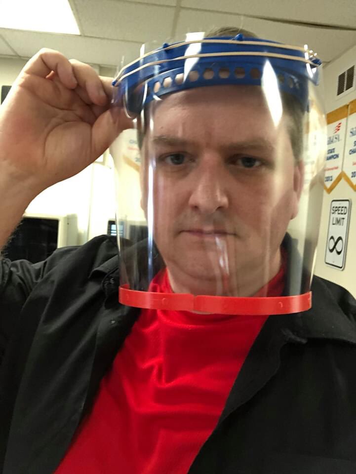 ONCBOCES's tweet photo. NV Engineering has been working w/Basset/Fox Hospital to 3D print face shield pieces &amp; N95 face masks. The program will plan on producing as many items as they can for local health care providers.  Students will review this process when they return. #ONCBOCES #BOCESproud #OAOC https://t.co/hGA1S3XfRF