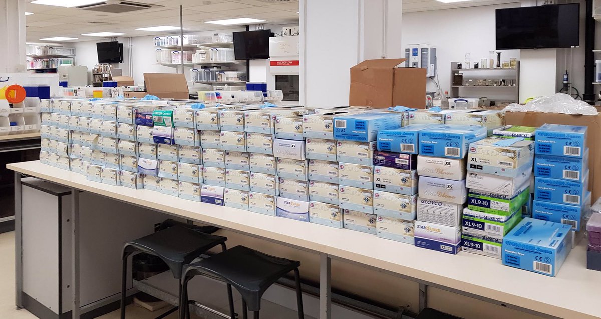 UoL_technicians's tweet photo. Collections are taking place across @UniversityLeeds to help supply the NHS with PPE and lab consumables. We have been rounding up supplies donated by teaching and research labs from @ScienceLeeds #TechniciansMakeItHappen https://t.co/bC3Ey1J55B