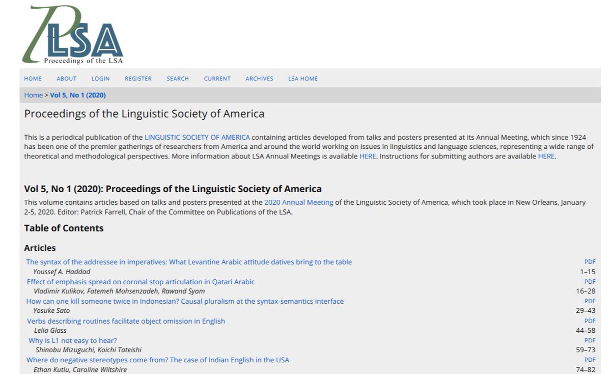 LingSocAm's tweet photo. The LSA has published the fifth volume of its Proceedings of the Linguistic Society of America.

Read more here:
https://t.co/JieiJGk3Ps https://t.co/7lv4KPxC0v