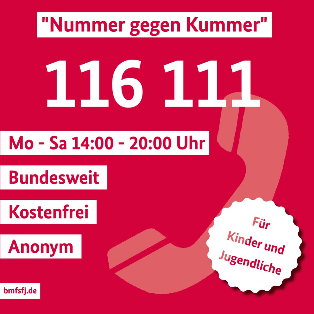 Keine Schule, keine Freunde treffen, zuhause alleine mit der Familie - auch für viele #Kinder und #Jugendliche ist die aktuelle Situation eine Herausforderung. Unsere #NummergegenKummer ist für Kinder und Jugendliche da - bundesweit, kostenfrei und anonym.
