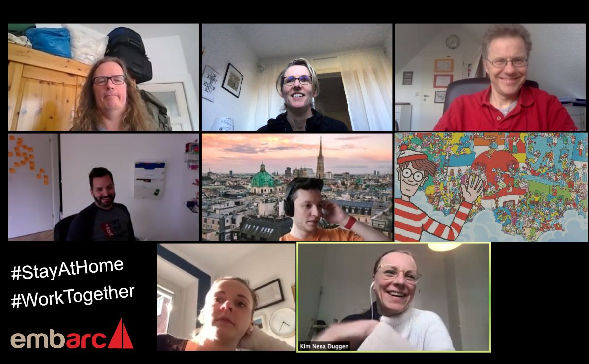 embarced's tweet image. #socialdistancing und trotzdem gemeinsam produktiv arbeiten - Strategietage bei #embarc #Zoom #findwaldo #StayAtHome