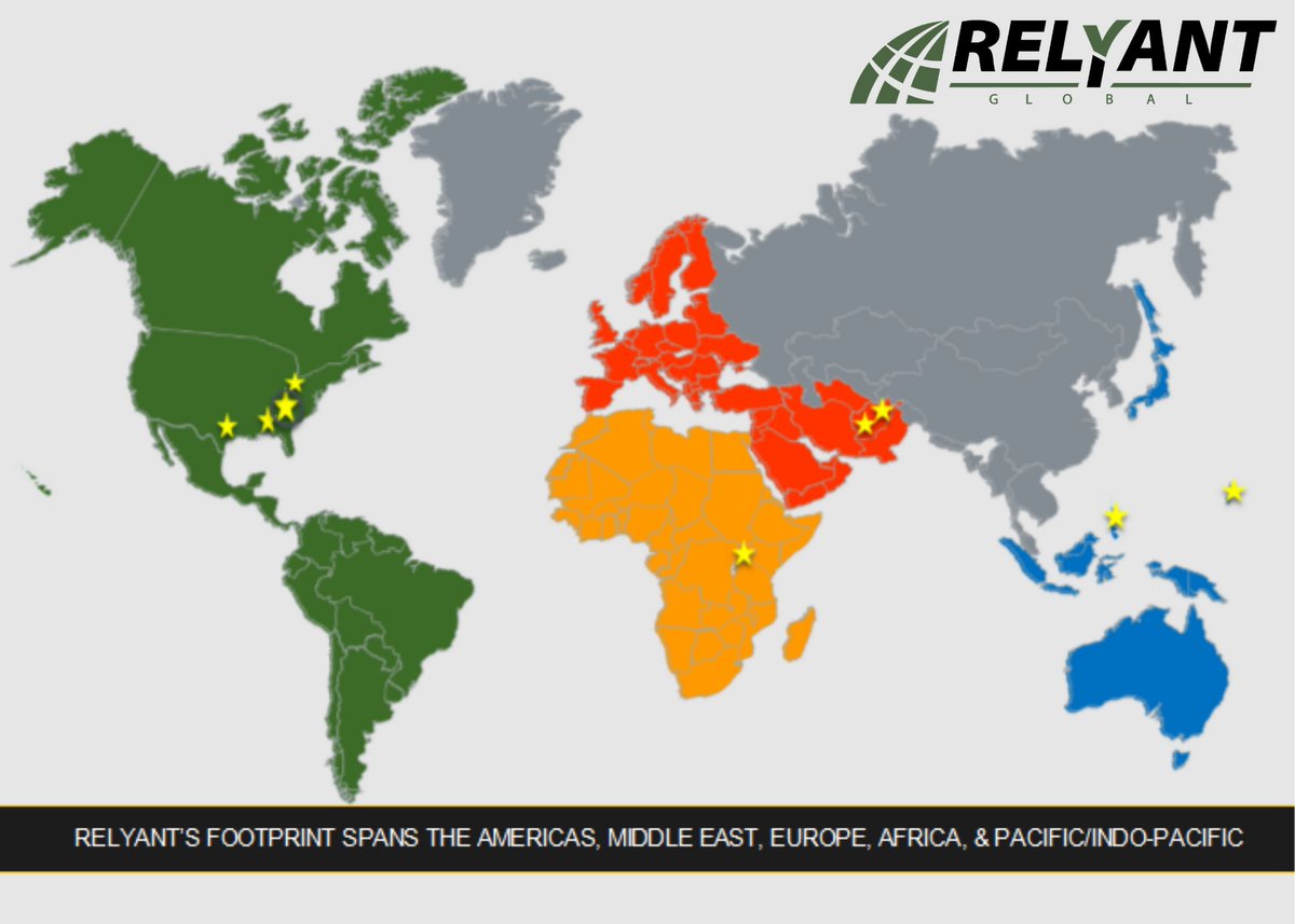GoRELYANT's tweet photo. #DidYouKnow RELYANT’s global footprint expands across the Americas, Africa, Middle East, Europe and Pacific/Indo-Pacific? #GORELYANT #FastFacts #TheMoreYouKnow https://t.co/zXfQn6JMNS