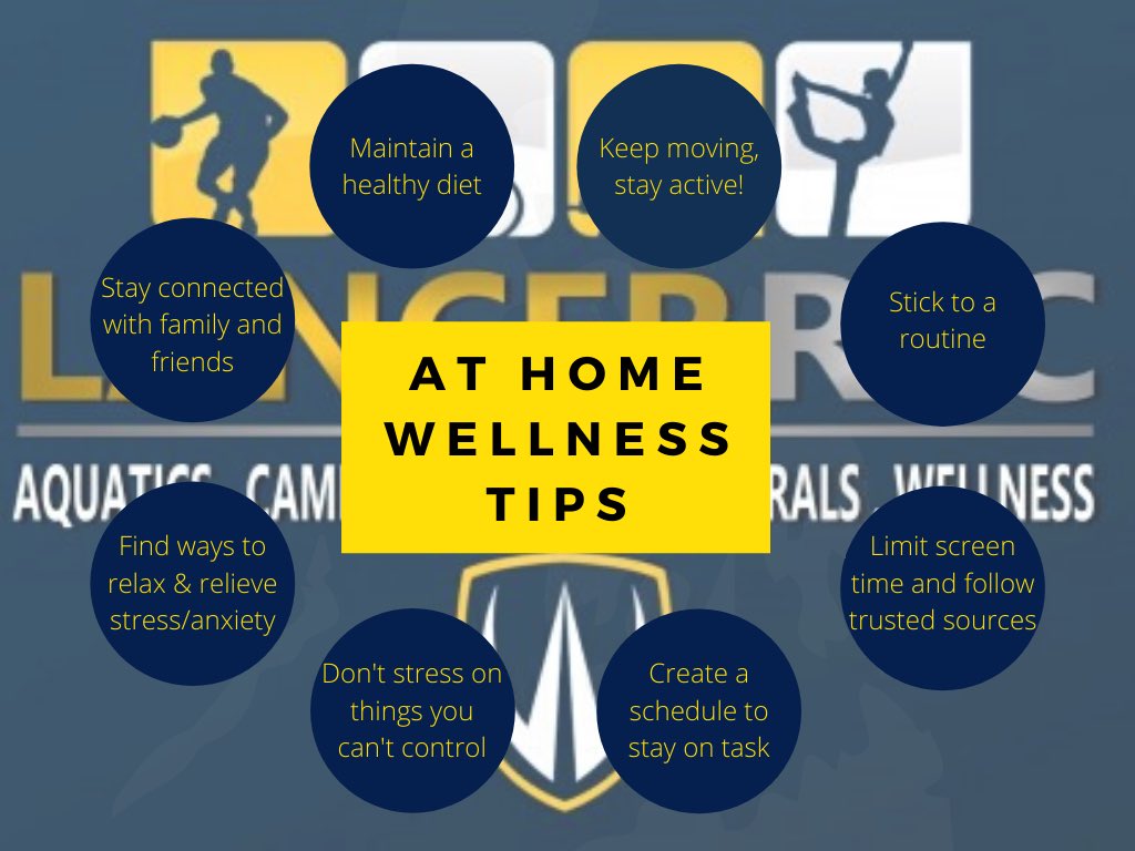 LancerRec's tweet photo. During these uncertain times it is so important to take care of ourselves both physically and mentally. Here are some tips to help you through! #LancerRec #TipTuesday #StayHome https://t.co/dRv4JeQiwy