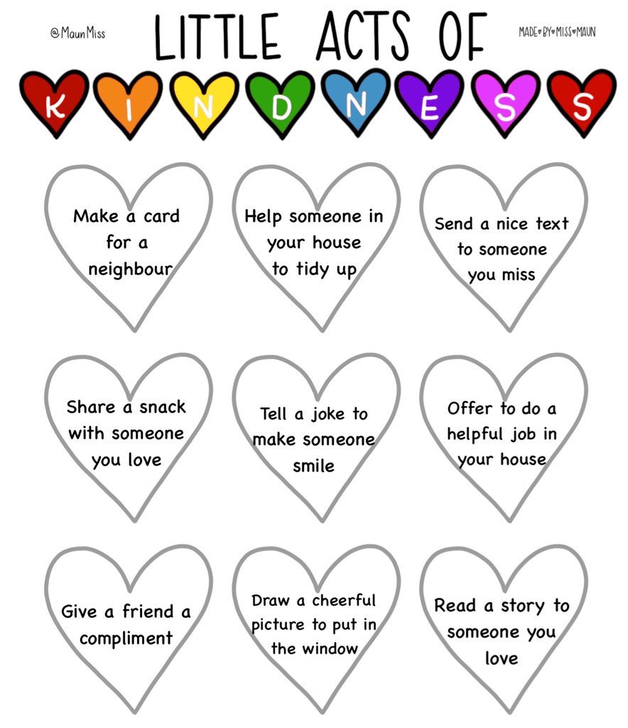 🌟 Home Learning Resource 🌟
❤️🧡💛💚💙💜 Everyone needs a little extra kindness at the moment so have a go at some of these activities, you will definitely make someone smile! 💜💙💚💛🧡❤️ Please feel free to share 😊 #homelearning #BeKind #StayHomeSaveLives