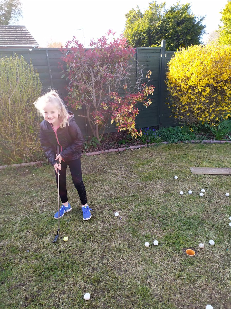 gracey84's tweet photo. #StCathsathome mini golf in garden https://t.co/M7Vx1M54x2
