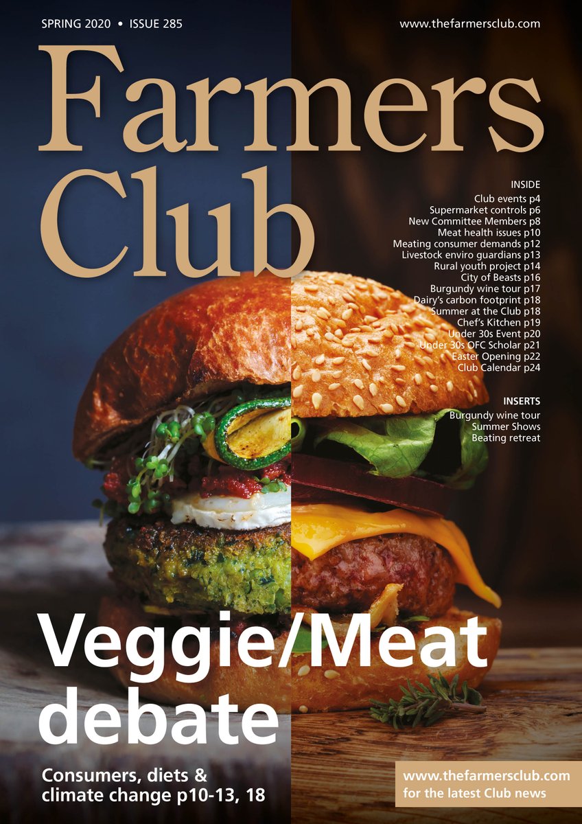 TheFarmersClub's tweet photo. Spring Farmers Club Journal considers veggie v meat, climate change, consumer needs, supermarket controls, new committee members and rural youth. Sadly, coronavirus means the Club is closed and events have been cancelled. More info at...https://t.co/zfJe9sBcbr https://t.co/DKVy4Kztda