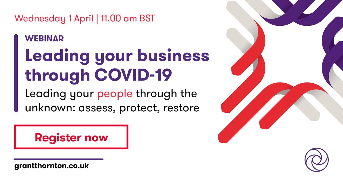 Join the first of our #COVID19 weekly webinars, where we will discuss the impact of the pandemic on your people from a business perspective: how to keep them safe, motivated and enabled to do their jobs. Register now okt.to/slq1hC