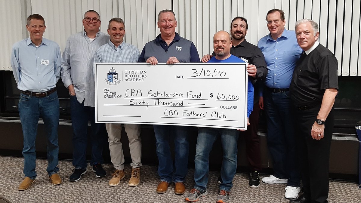 CBALincroft's tweet photo. A big shoutout to our Fathers' Club executive board, who committed $60,000 to establishing an endowed scholarship at CBA!

The scholarship will be presented to a future Academy man who has experienced the loss a father, but has his sights set on attending CBA.

#TheCBAWay https://t.co/vCk0Q5CGYf