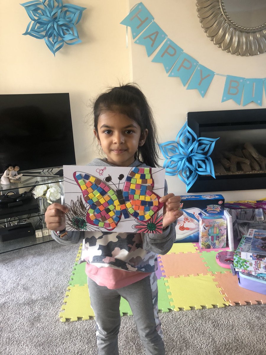 paten907's tweet photo. We have been busy crafting this morning. Ayanna is enjoying her birthday presents (she turned 4 yesterday) but is missing being at school and seeing friends and family. @HIAMrsSummers https://t.co/Hmikw2S2v2