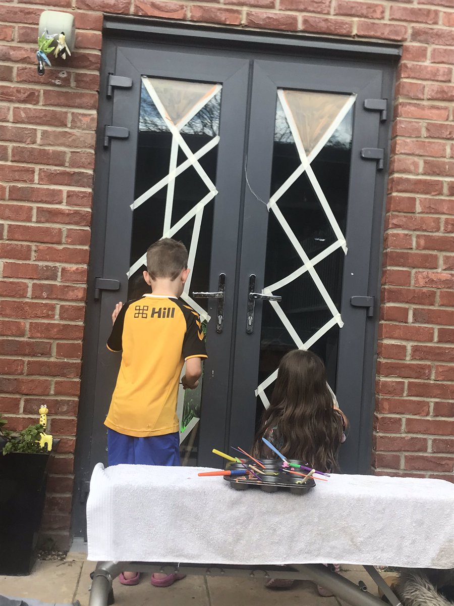 mampa1984's tweet photo. And today’s Art work By Elsie and Tommie @Galfrid_Edu @3Galfrid @2Galfrid  #Stainglasswindows #Thankyoukeyworkers https://t.co/UmvzOFfJGA