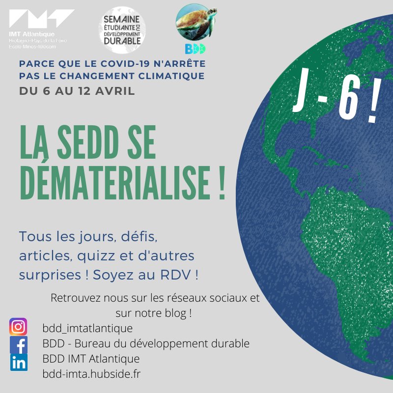 bdd_imt's tweet photo. La semaine étudiante du développement durable arrive !

Pendant une semaine nous publierons quotidiennement des défis ( bien plus fun que faire des jongles avec du pq...) et des informations autour de la transition écologique.
Ca se passe sur nos réseau (en description) https://t.co/OoACDBgbqe