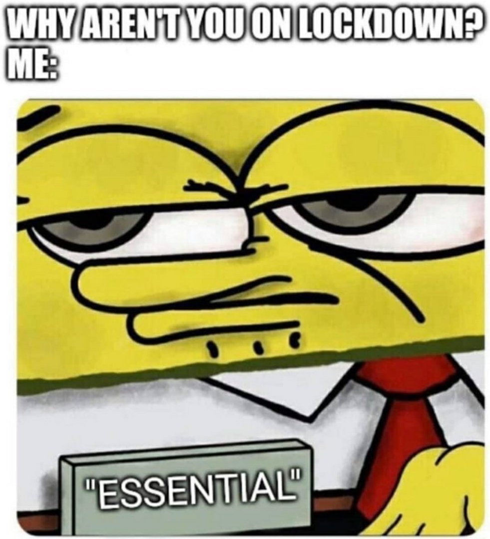 LordJuhn's tweet photo. Bitch I'm essential https://t.co/VVHalGxFWu