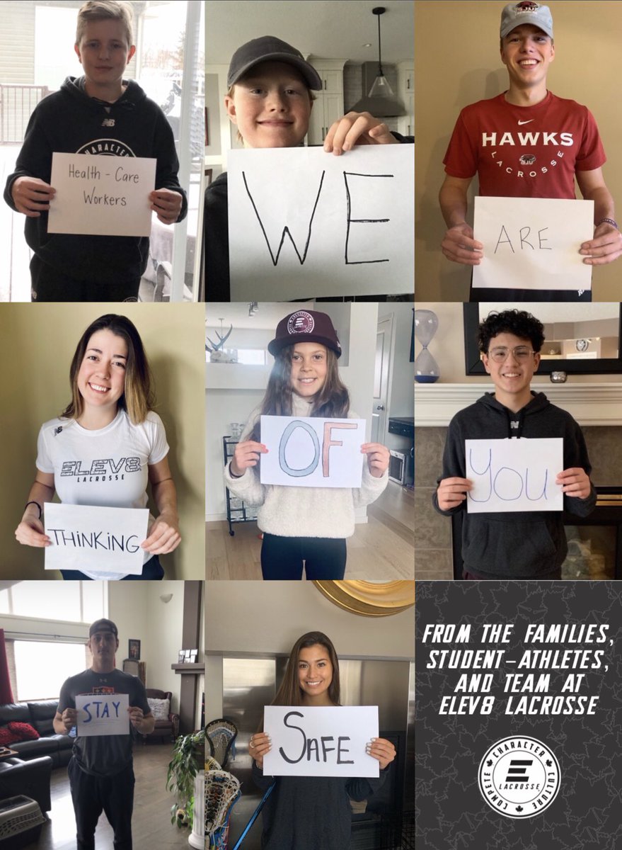 ELEV8Lax's tweet photo. Health-care workers, we are thinking of you, stay safe. From the families, student-athletes and team at ELEV8 Lacrosse. #WeNotMe https://t.co/vhhCx1DM3s