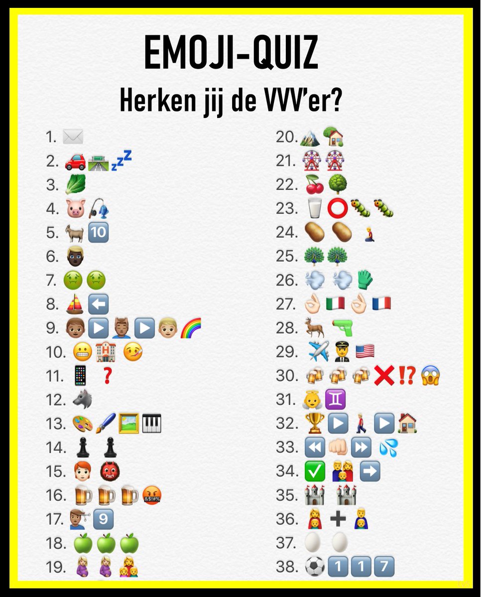Om de verveling tegen te gaan heb ik -geïnspireerd door een Ajaxquiz- een Emoji-quiz van <a href="/VVVVenlo/">VVV-Venlo</a> gemaakt. Herken jij alle VVV'ers (spelers / trainers en andere clubmensen)?
