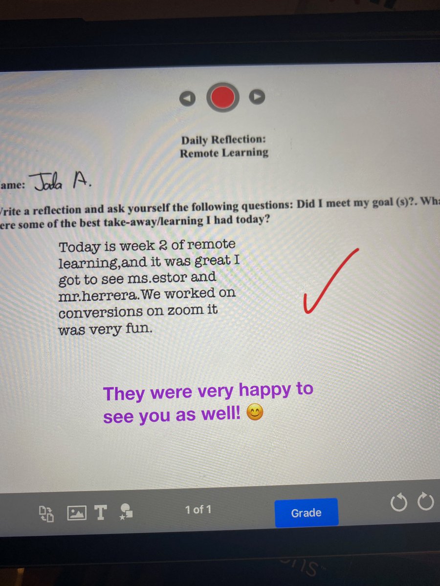 rherrer2's tweet photo. #ps1xhhp #csd7bx These reflections on zoom made my day.  Thank you Ms. Dominguez https://t.co/pi7ELARDuf
