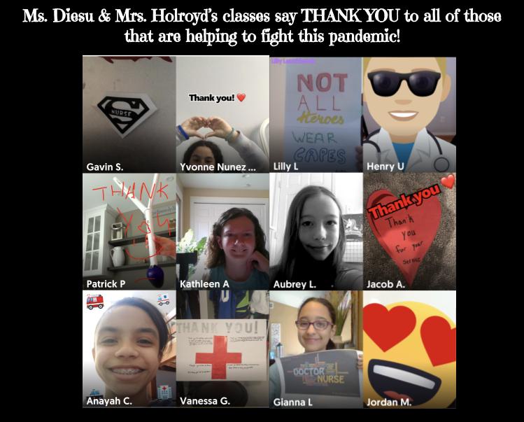 whenirisheyes's tweet photo. So proud of the videos my 6th grade students made using @Flipgrid to thank ALL essential workers for their sacrifice during this time 💚💛 #InThisTogether #thankyou #LCSDpride #NotAllHeroesWearCapes #droyd @StonyBrookMed @NYUWinthropHosp @MtSinaiQueens https://t.co/ZjVHi0FvZG